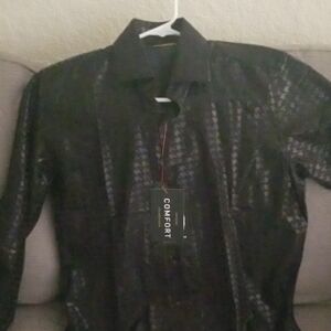 Black Sheer Button-Up Shirt